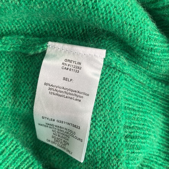 Haley Off Shoulder Sweater In Green - Picture 9 of 10